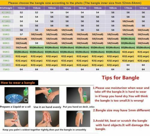 100% Natural  JADE Emerald Green Jadeite Bead Beads Bangle Bracelet Size 58-62m