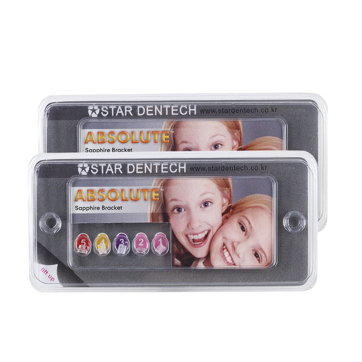 2XABSOLUTE Dental Orthodontic Sapphire Ceramic Brackets Braces Roth 022 Hooks 3
