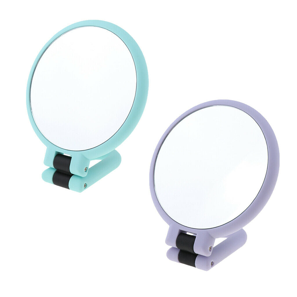 Set Of Two-Sided Makeup Mirrors, 15X Magnification & Normal, Travel Countertop