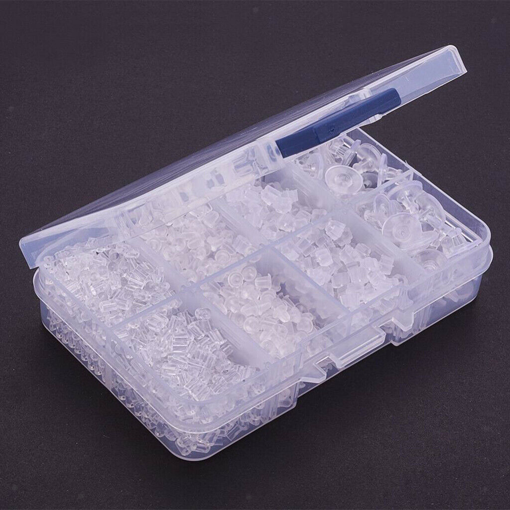 1666 Pcs Clear Rubber Plastic Earring Stopper Stopper DIY Earring