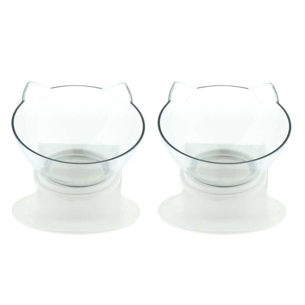 2pcs Cat Kitty Elevated Bowls Pet Raised Feeder Dispenser Puppy Single Bowl