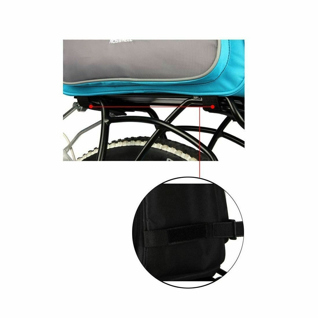 Blue ROSWHEEL Bike Rack Pack Seat Bag Rear Pack Trunk Pannier Handbag