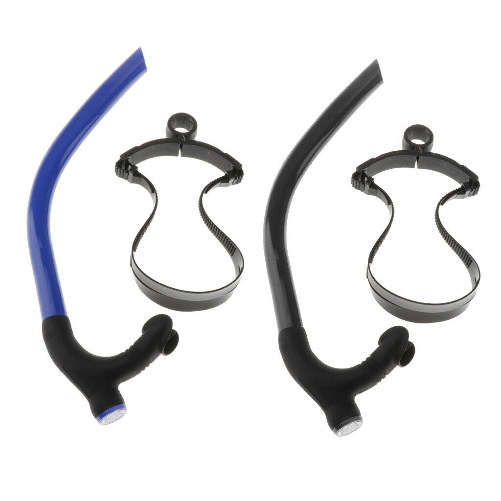 Silicone Swimmer Snorkel with Head Strap Training Mouthpiece Open Water