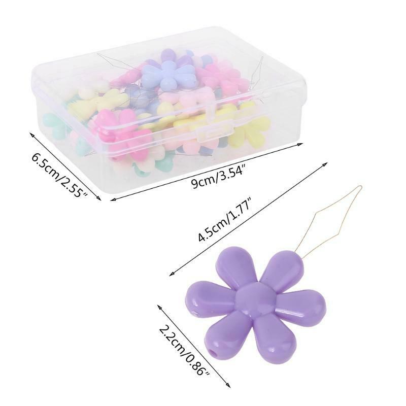 30pcs Flower Shape Wire Loop Needle Threaders for Cross Stitch Sewing Needlework