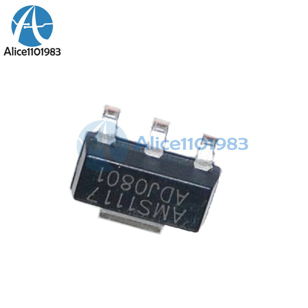 100PCS AMS1117-ADJ LM1117-ADJ AMS1117 LM1117 IC 1A Voltage Regulator SOT-223