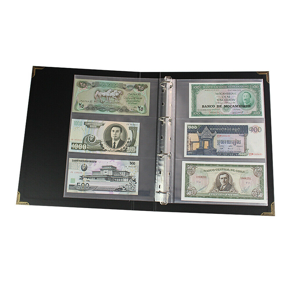300 Sheets Currency Page Money Banknote Album Folders Loose-leaf Storage Collect