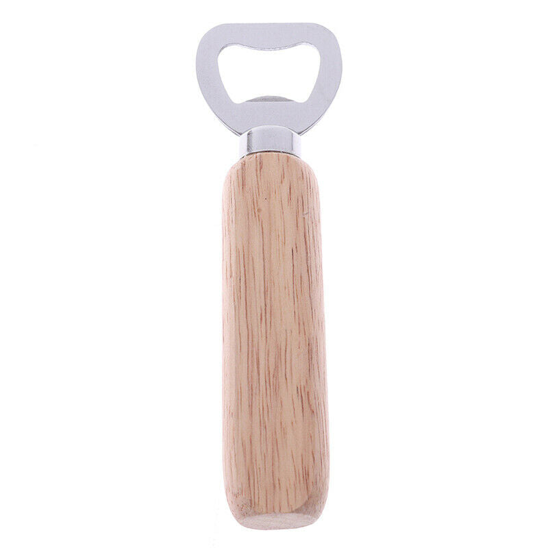 1 Pc Bottle Opener Rubber Wood Handheld Wine Beer Soda Glass Cap Bottle O.l8