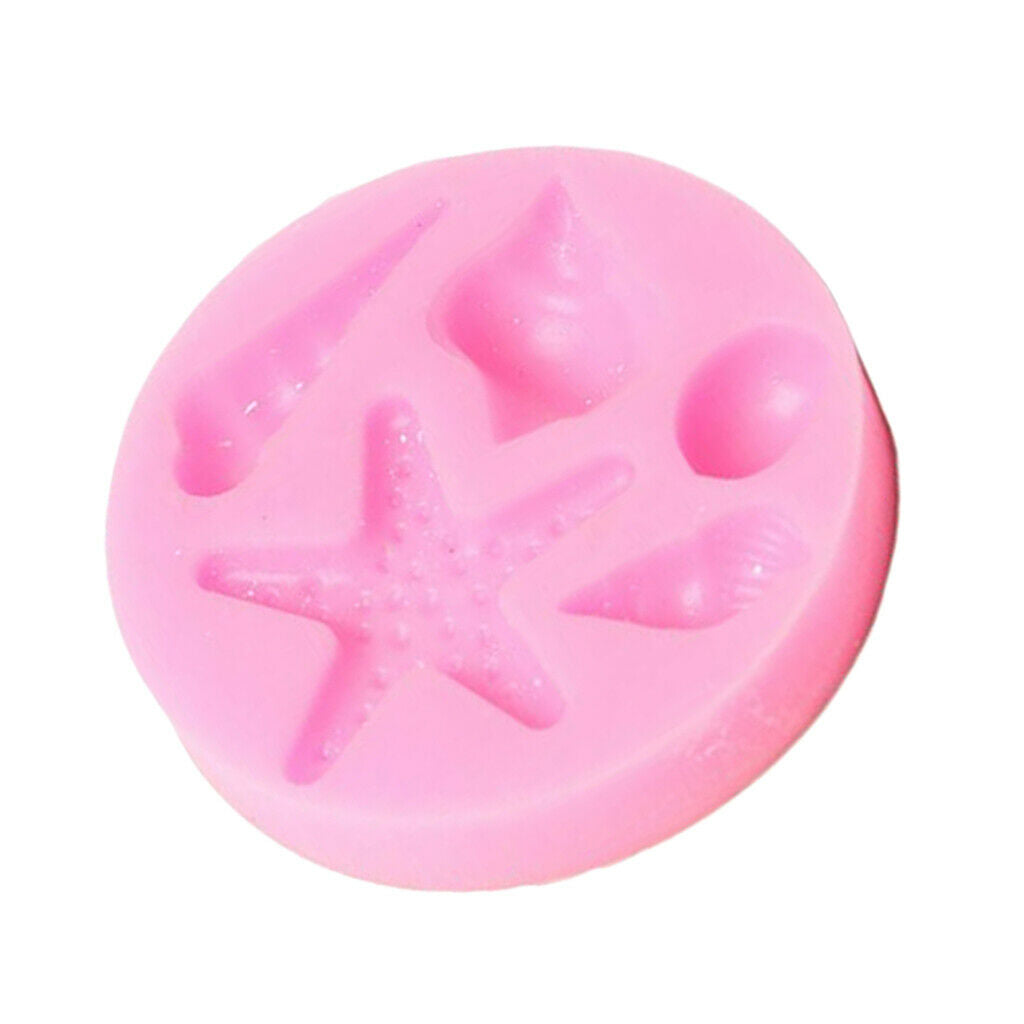 Silicone Shells Conch Starfish Mold Jelly Candy Mould Pink Fondant Cake Mold