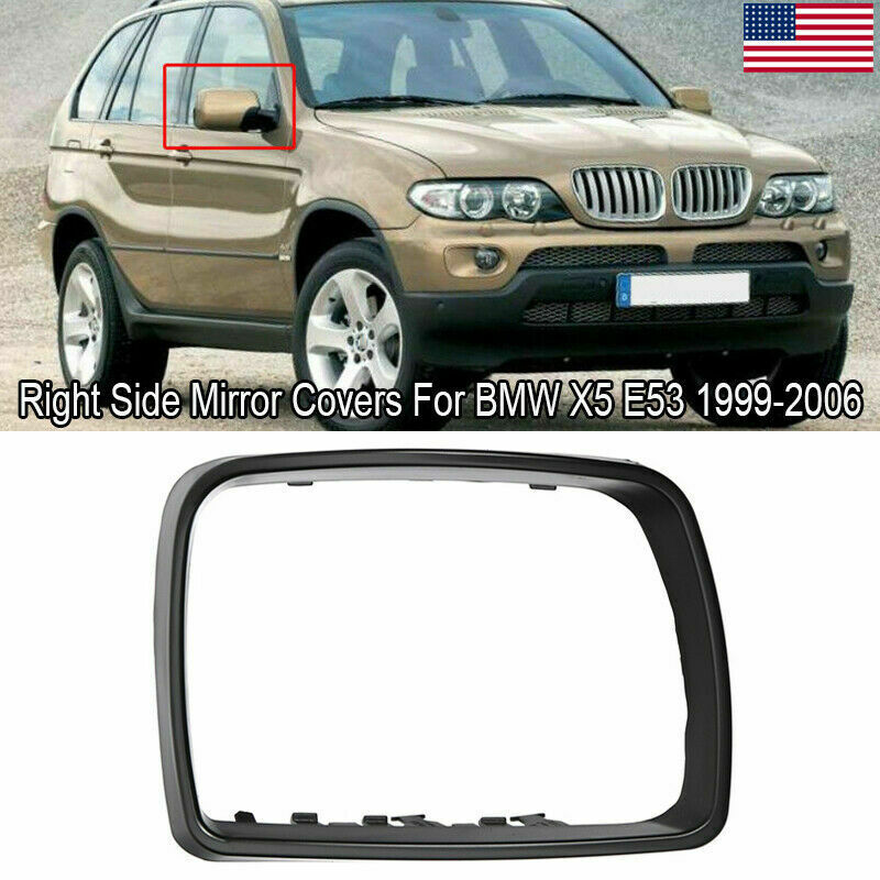 1Pc Right Door Side Wing Mirror Cover Cap Trim 51168254904 For BMW E53 X5 99-06