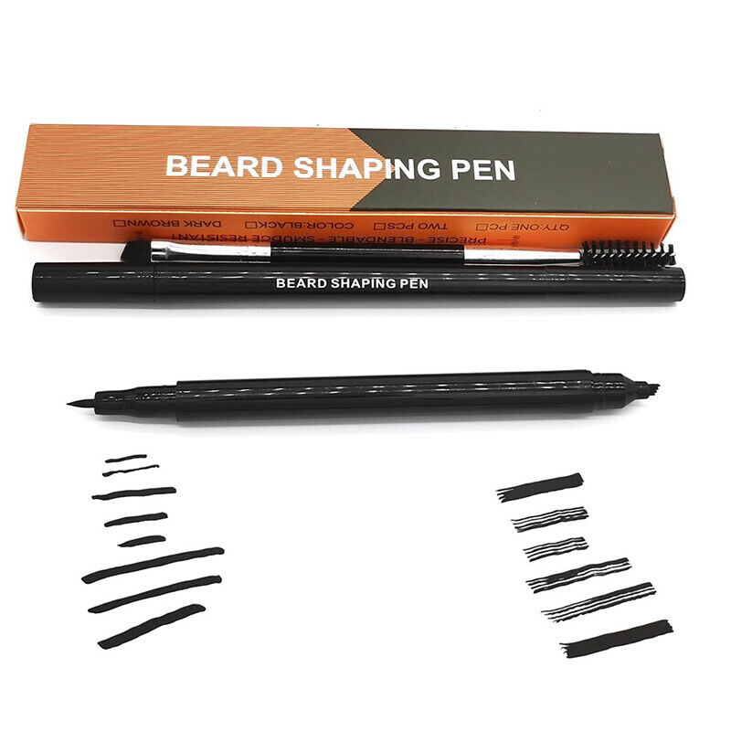 2Pcs/set Men Beard Pen Makeup Enhancer Waterproof Mustache Coloring Beard.l8