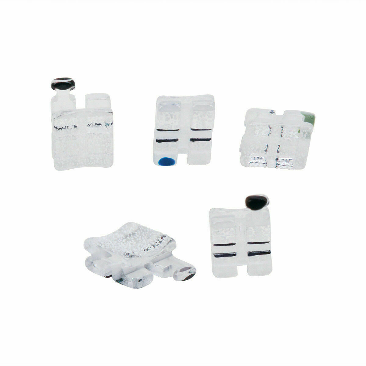 10 Kits Dental Orthodontic Ceramic Bracket Monocrystalline Roth.018" 345 Hooks
