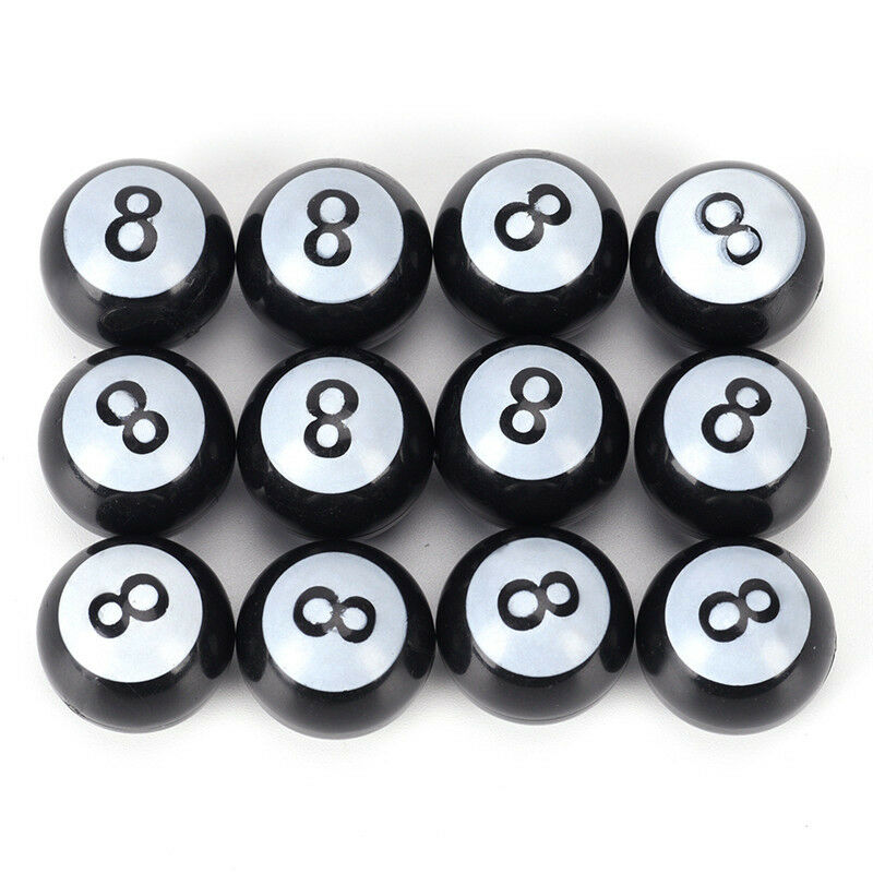 Black Pool 8-Ball Valve Stem Caps Motorcycle Car Truck SUV Bike Tire Air .l8
