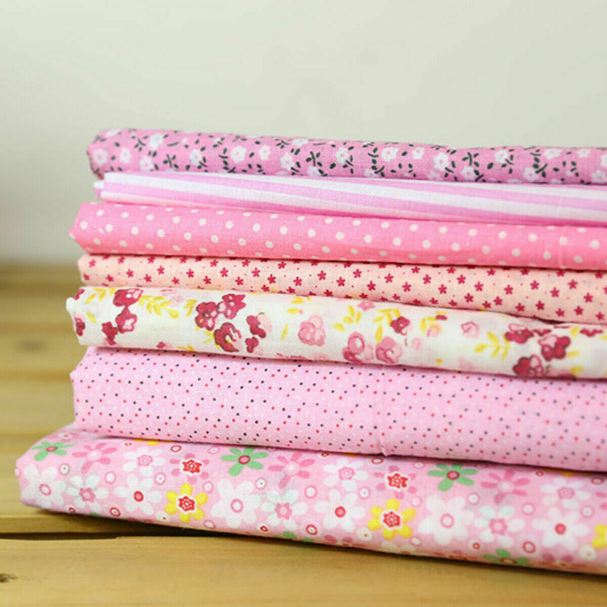 7PCS Pink Fabric Packages Patchwork Fabrics Fabrics Leftovers Patchwork Sewing C