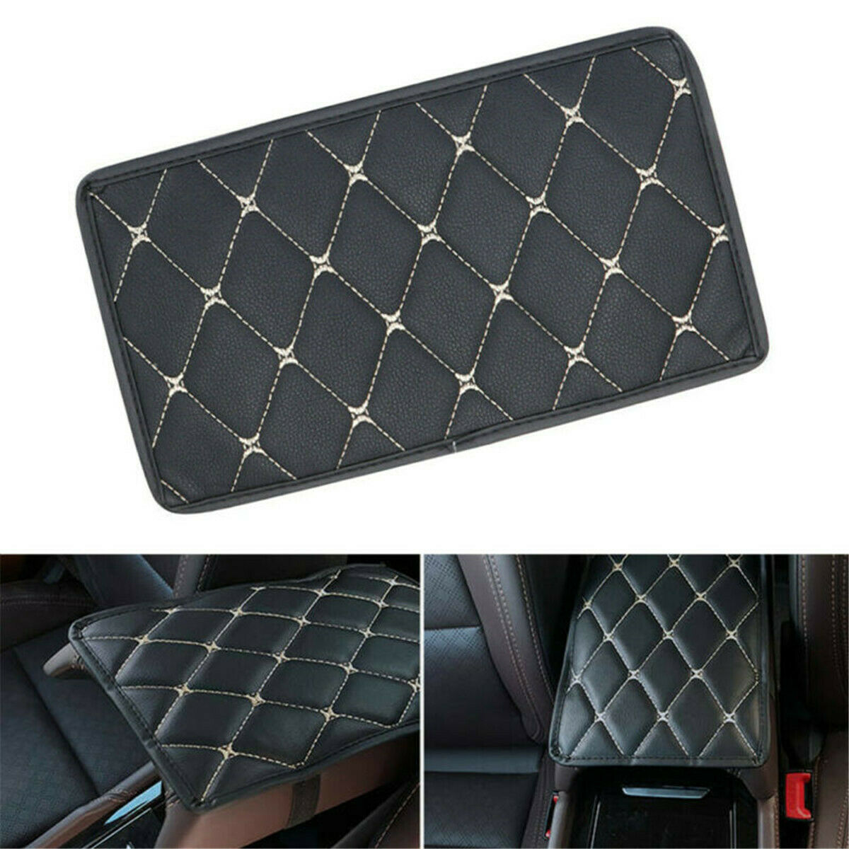 Car Armrest Pad Cover Center Console Box PU Leather Mat Cushion Auto Accessories