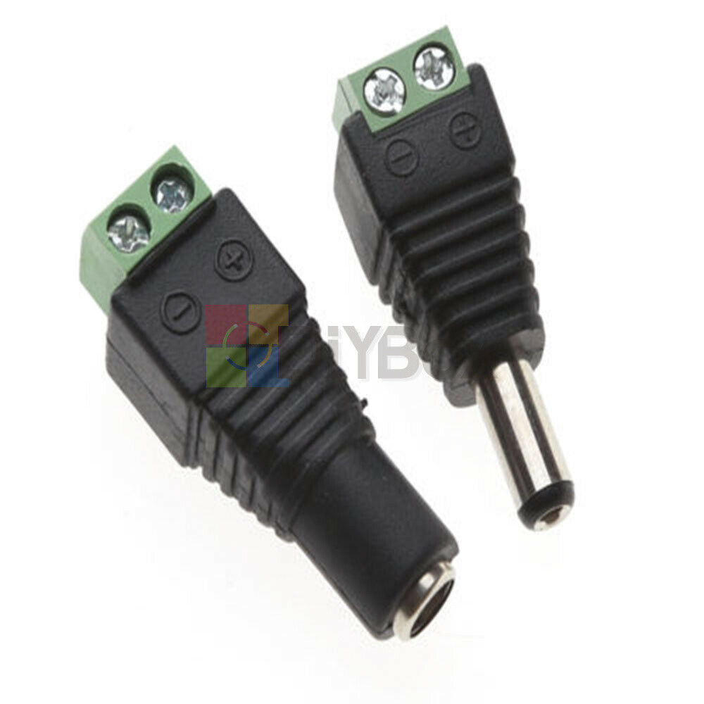 20pcs Male+Female DC Power Jack Connector Adapter Plug 2.1 x 5.5mm for CCTV