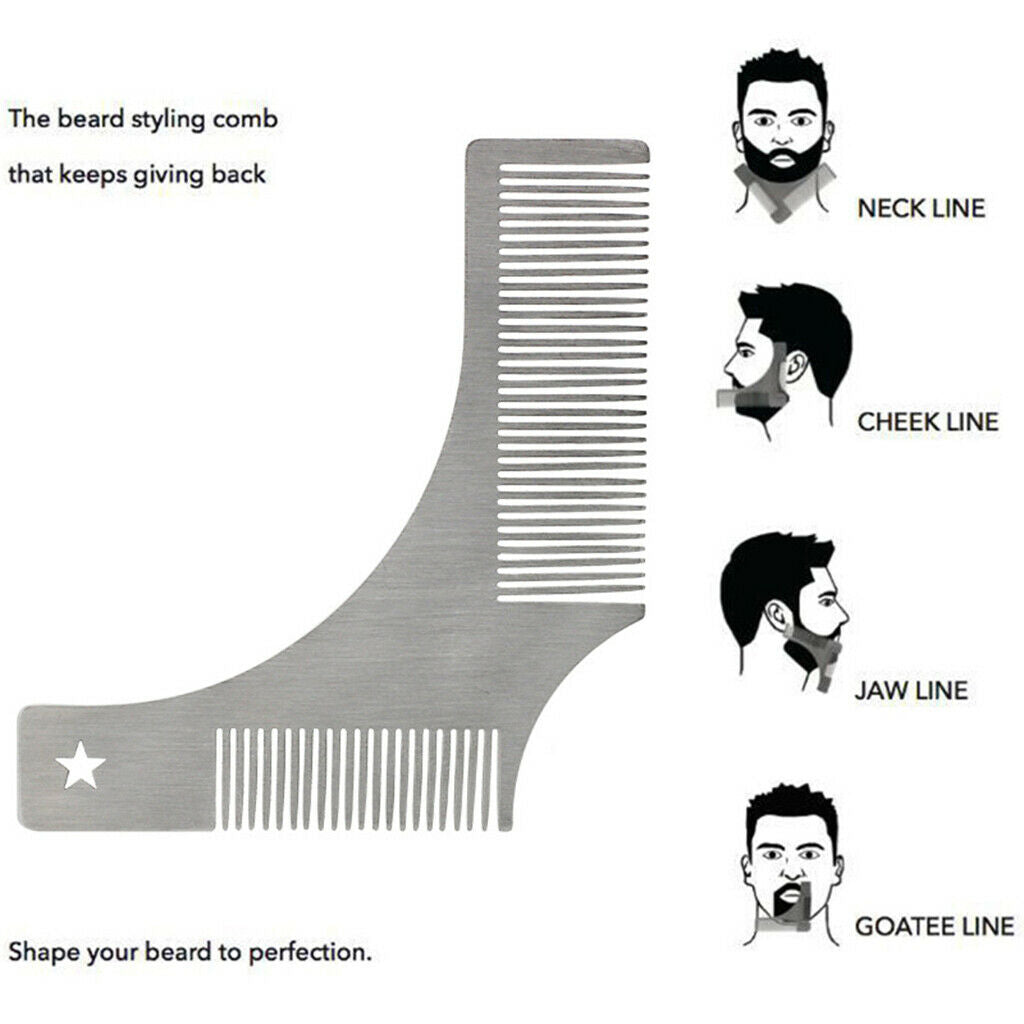 Beard Shaping Stencil Tool, Mustache Grooming Styling Symmetric Comb Template