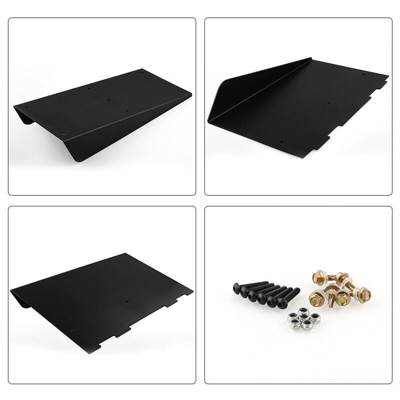 22''X19" ABS Textured Rear Bumper Center 4 Fins Curved Diffuser Fin Black Solid