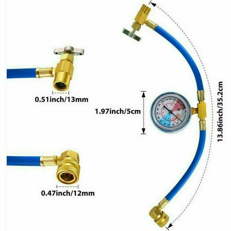 1* BPV31 Bullet Piercing Tap Valve Set For Home Use Refrigerator Pressure Gauge