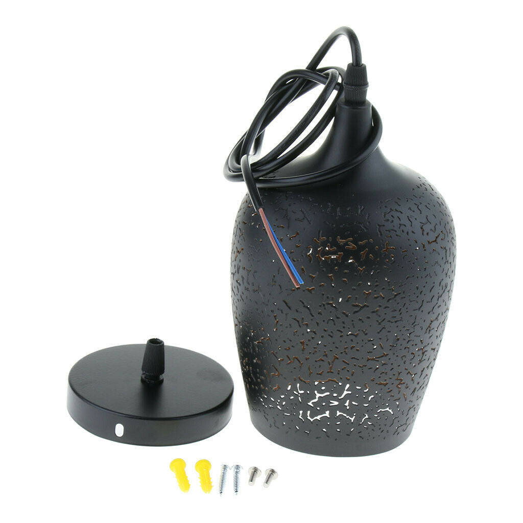 Industrial Style Replacement Bell Shaped Lamp Shade,20x13cm, Black,Vase Design