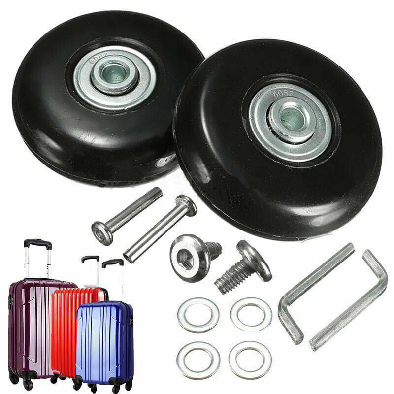 2 Pcs Luggage Suitcase Replacement Wheels Repair OD 50mm Axles Deluxe Repair (S)