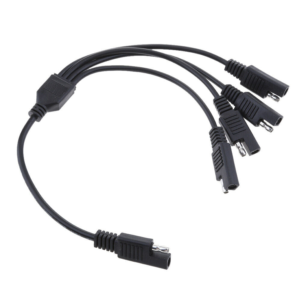 5 Way 18AWG SAE Plug Extension Adapters Charger Cables For Solar Batteries Black