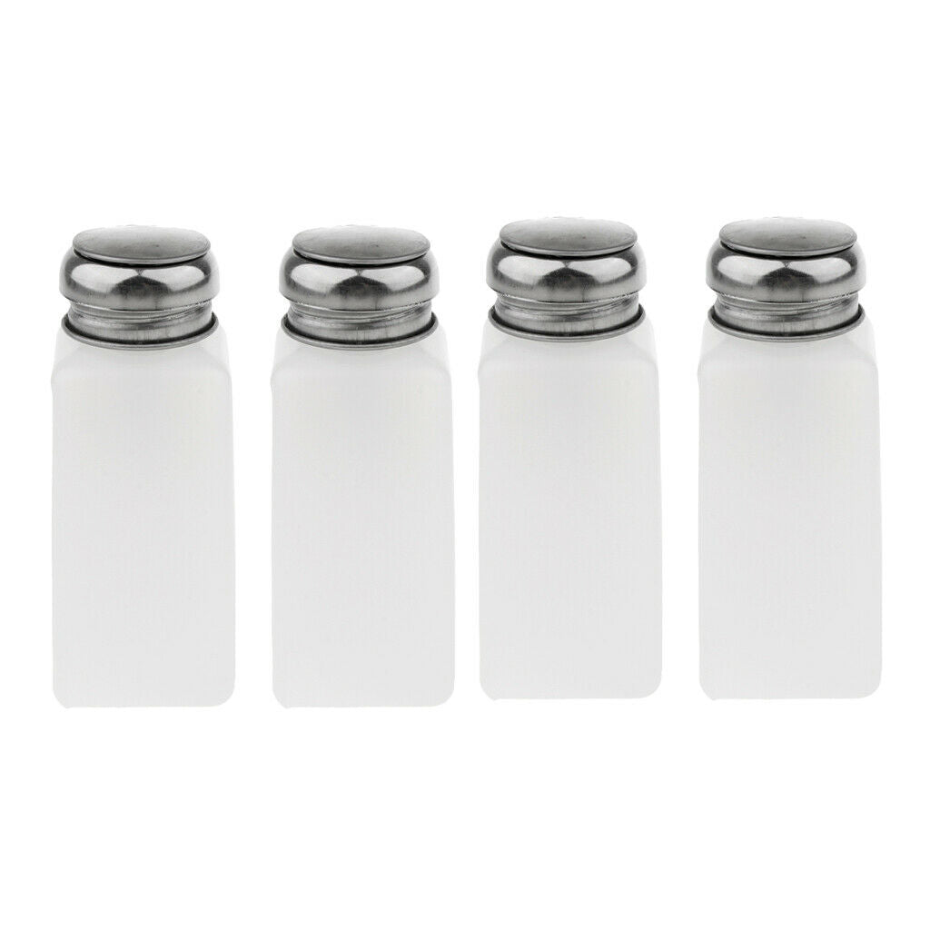 4pcs 250ml Push Down Dispenser, Nail Polish Remover Pump Empty Bottle, for Nail