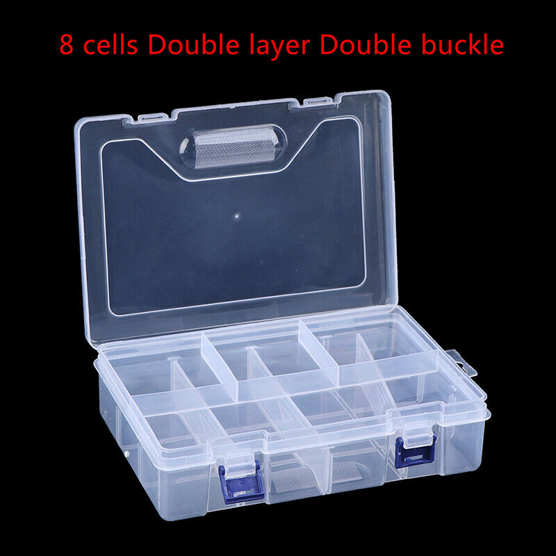 8 Cells Double layer Plastic Storage Box Jewellery Earring Beads Case Contai Qx
