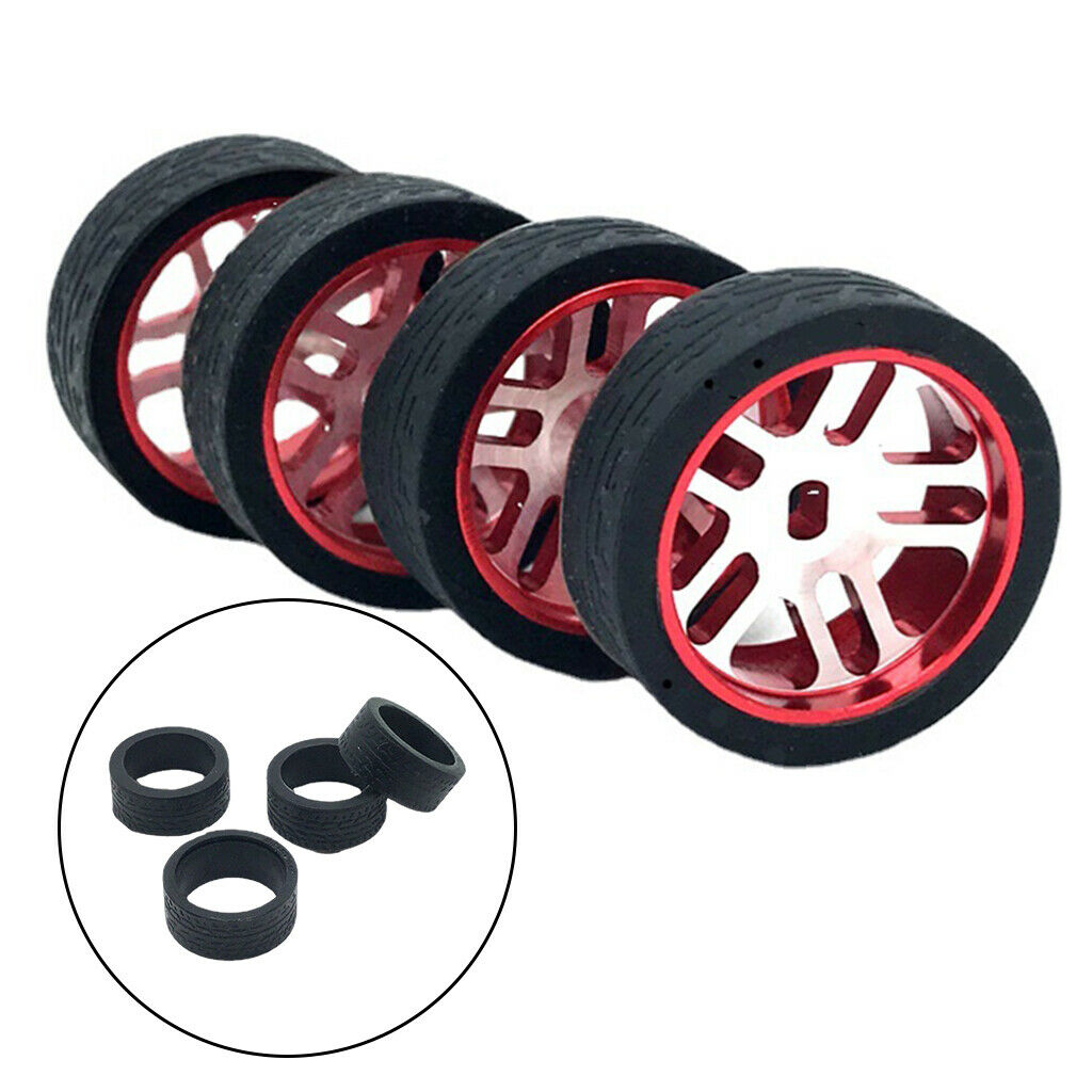 RC Rubber Tires Wheel Tyres Set for WLtoys 1/28 Scale 4WD Racing Car Parts