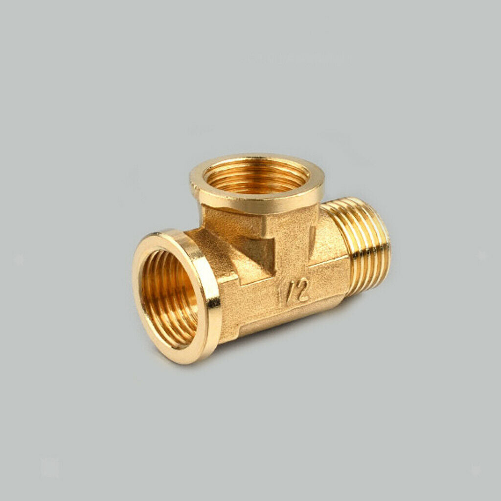 1/2" Anti-Burst Brass Tee Fitting / Pipeline Connector Female Male / 3 Way