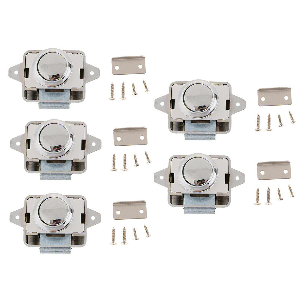 5pcs Zinc Alloy Push Button Lock for Car RV Truck Boat Motor Home  Caravan