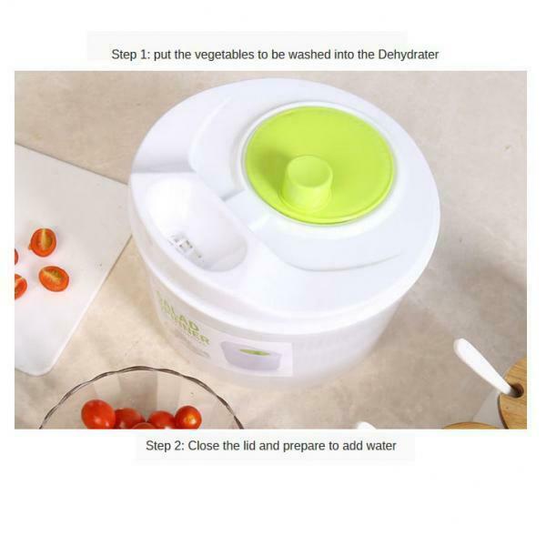Large 5L Salad Spinner Vegetable Washer with Bowl Quick Dry Anti-Wobble Tech