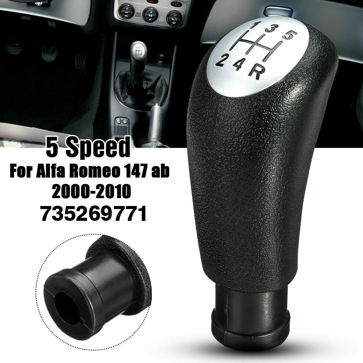 For Alfa Romeo 147 156 2000-10 Car 5 Speed Gear Stick Shift Knob Shifter Handle