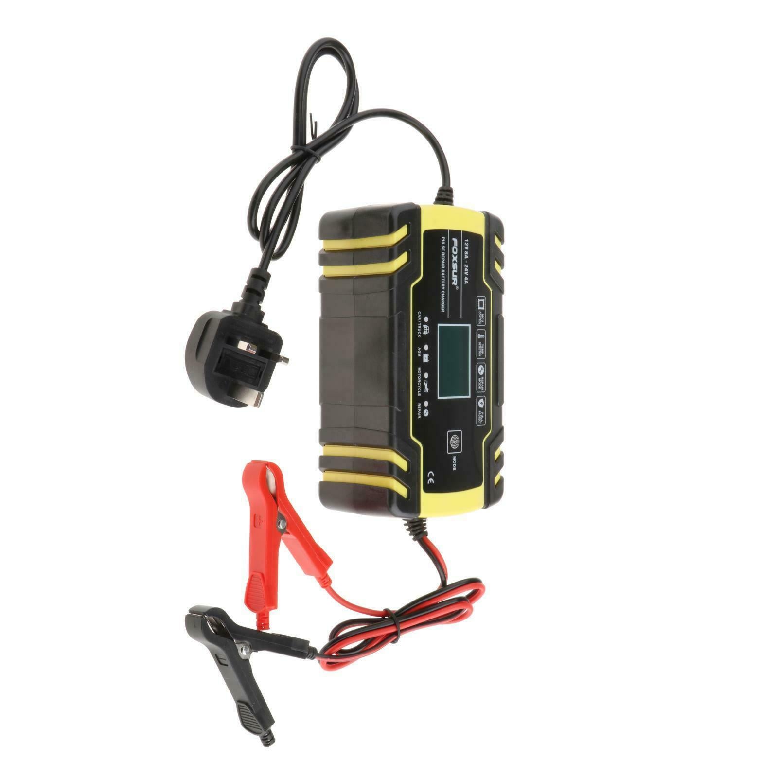 Car Battery Charger 12V 8A Amp Emergency Automatic Motorcycle Charging
