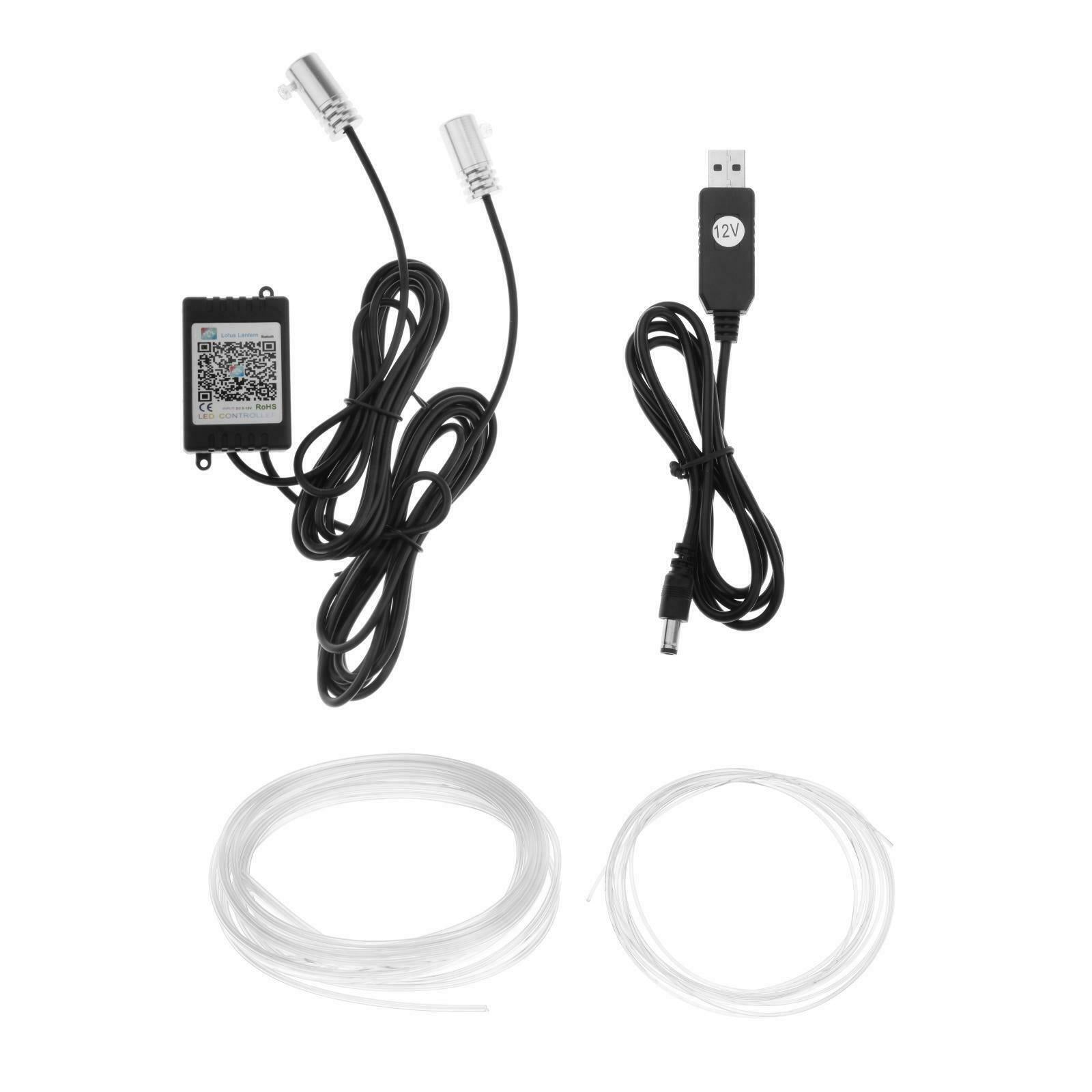 LED RGB Music Control Car Interior Lamp Atmosphere Light Strip 2 in 1 4M