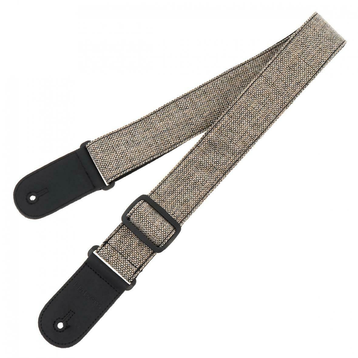 Guitar Strap PU Leather Head Cotton&Linen Double Fabric with Plectrum Pocket