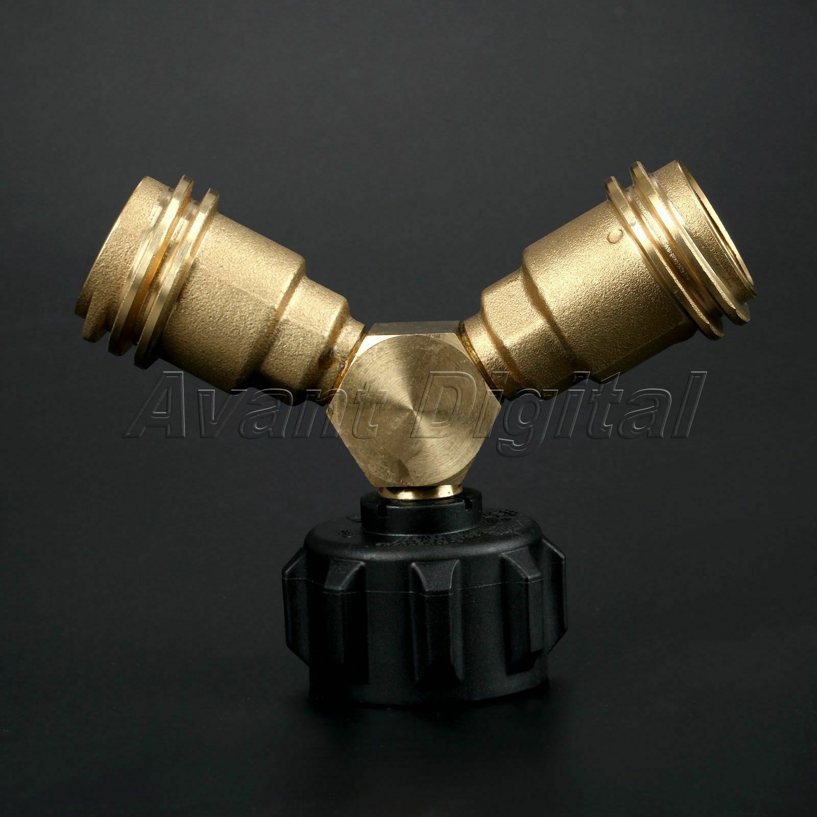 QCC1/POL Propane Y-Splitter Tee Adapter Connector Valve For Outdoor BBQ Cylinder