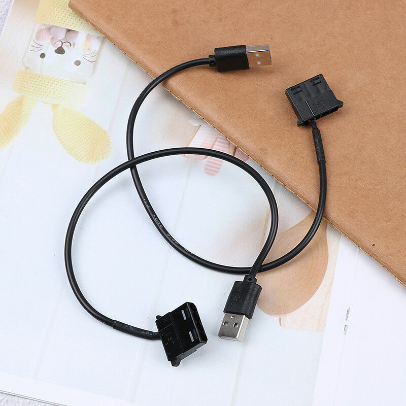 2x PC Fan 4 Pin 12V to 5V USB 2.0 Connection Cable Adapter D6O5 BDAUATDD