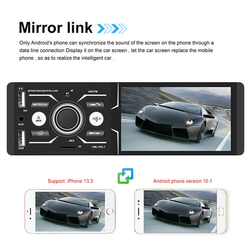 4.1 inch High Definition Car Bluetooth Touch Screen Player With Smart Voice IPS