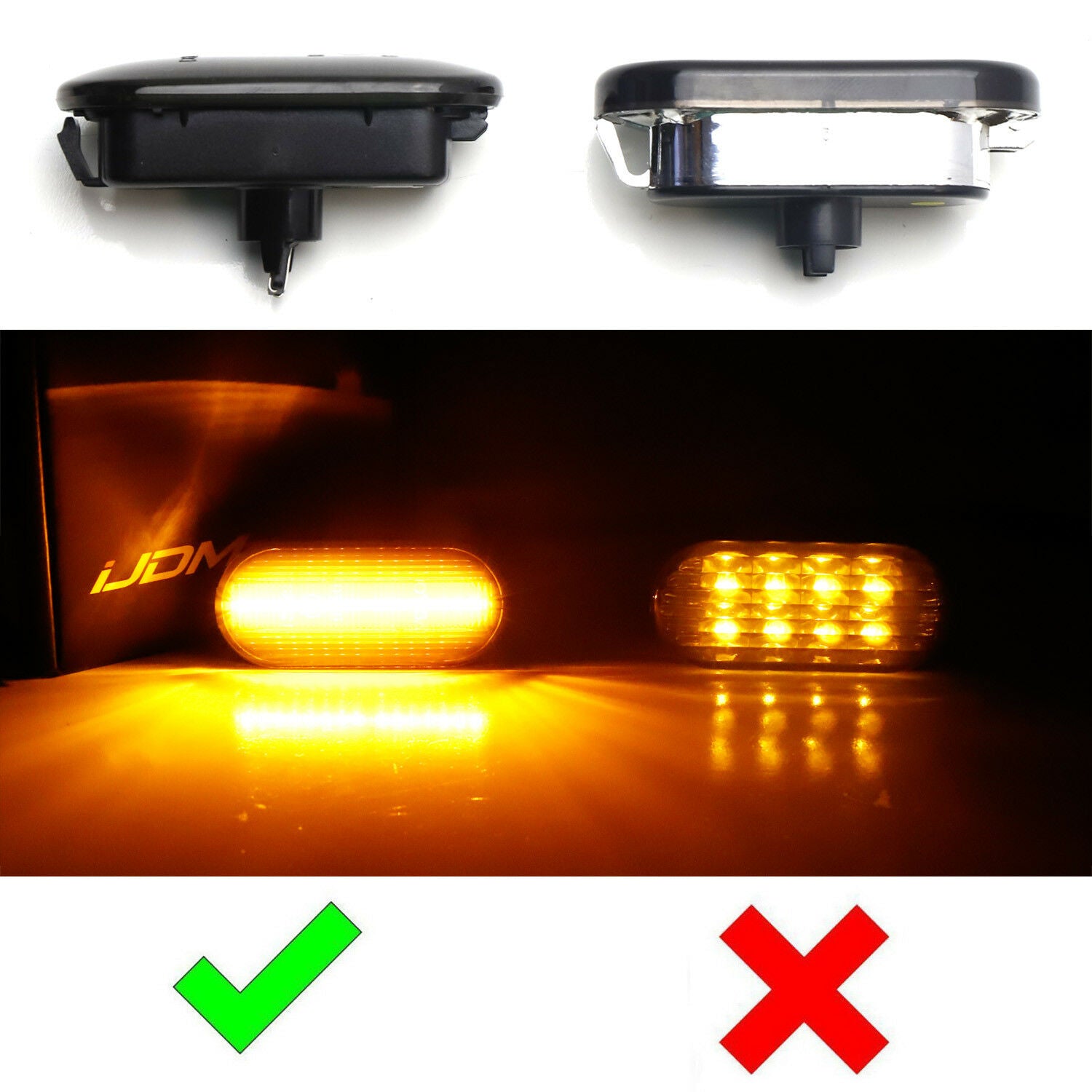 2X Smoked Sequential LED Side Marker signal Light Bulb for VW MK4 Jette Beetle