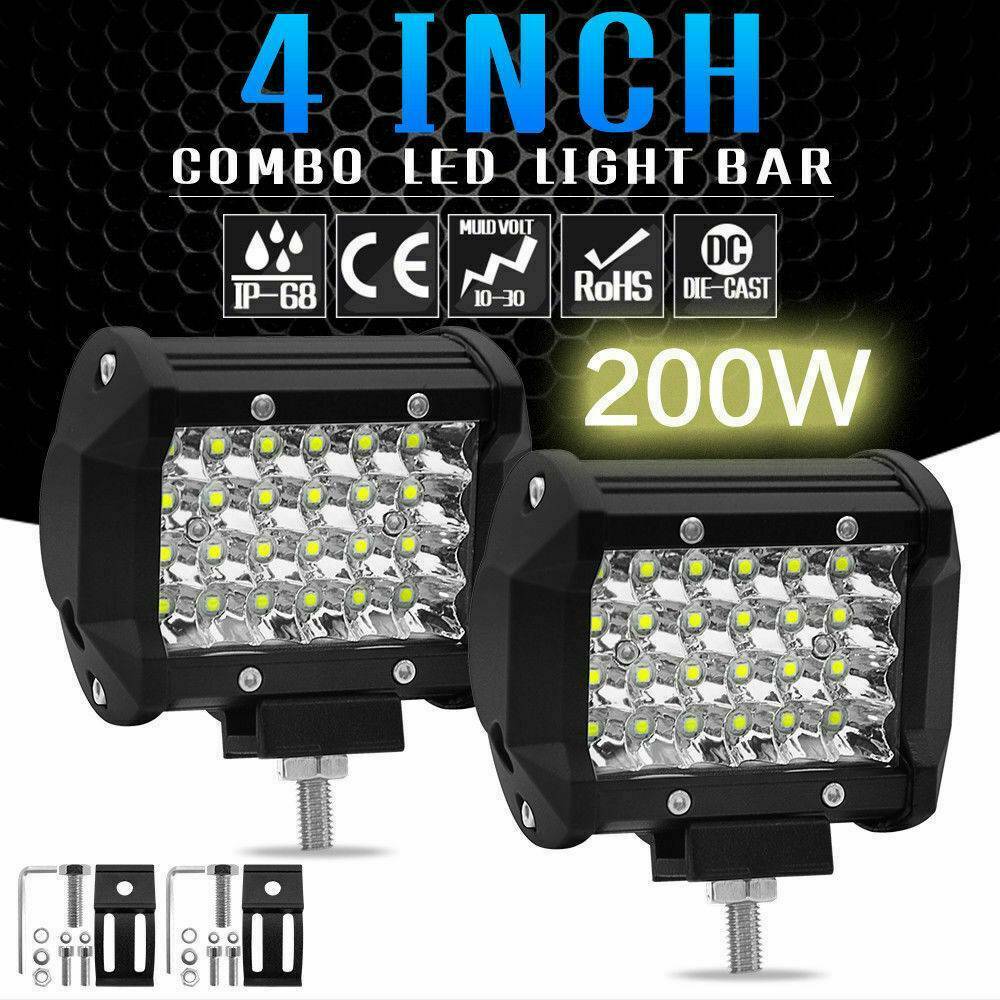 200W 4Inch LED Combo Work Light Spotlight OffRoad Driving Fog Lamp Truck Boat-US