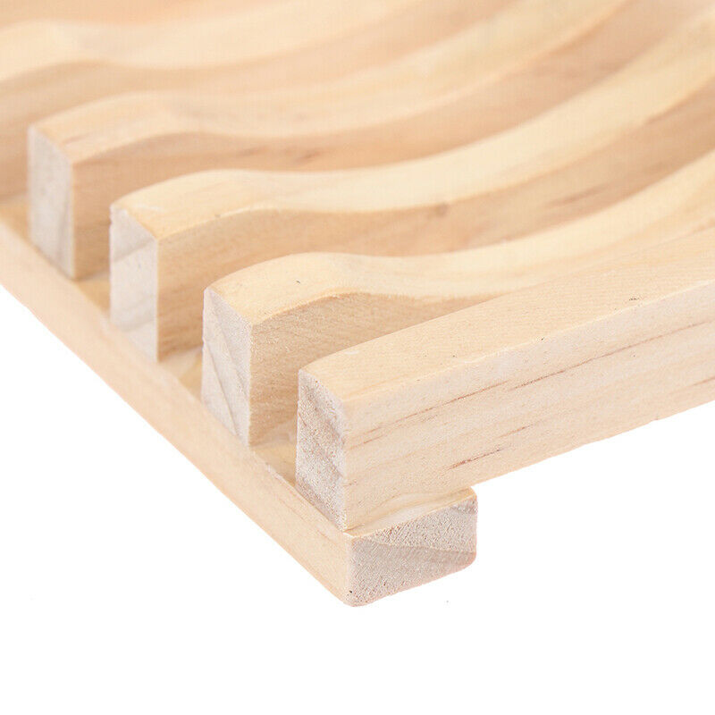 Wooden Natural Soap Dishes Tray Holder Storage Soap Rack Pla.l8