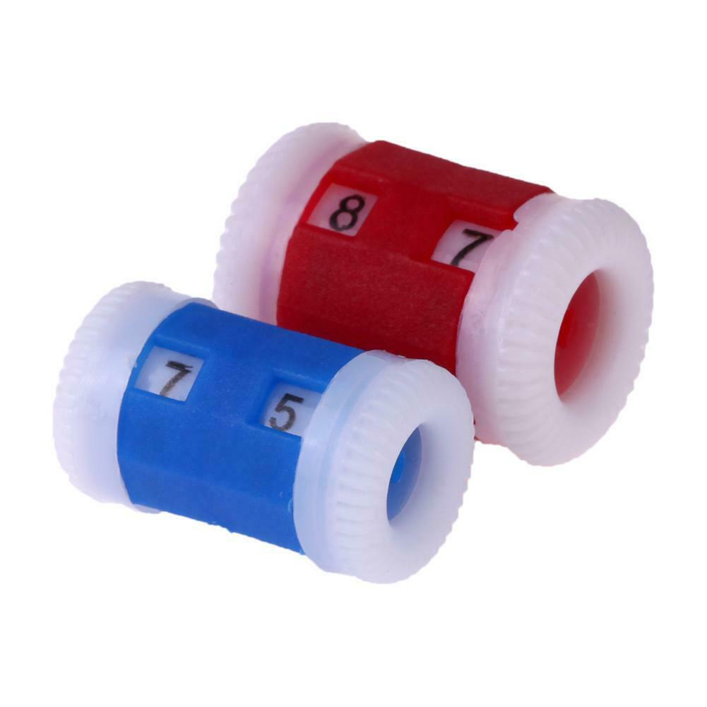 2pcs Plastic Knitting Needles Row Counters Crochet Weaving Knit Stitch Tool # @