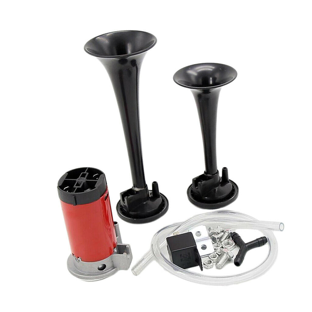 12V Car Truck Van Motorcycle Dual Electric Pump Trumpet Air Horn Kit 130db