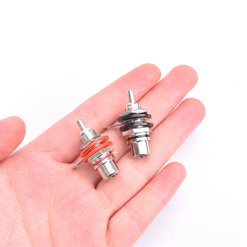 1pair Nickel Plated Speaker Terminal Audio Adapter RCA Phono Female Socke.l8