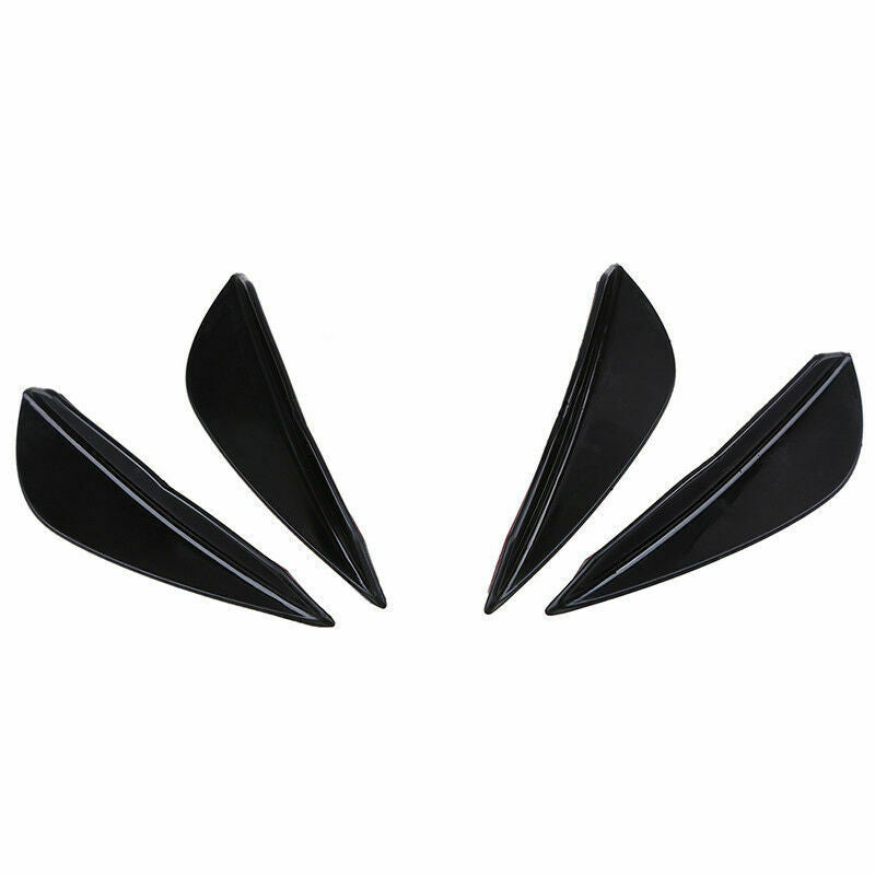 4Pcs Carbon Fiber Look Car Front Bumper Fins Lip Canards Splitter Trim Univeral