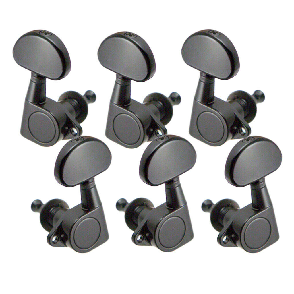 6 pieces sealed acoustic guitar tuning pegs tuner machine heads black