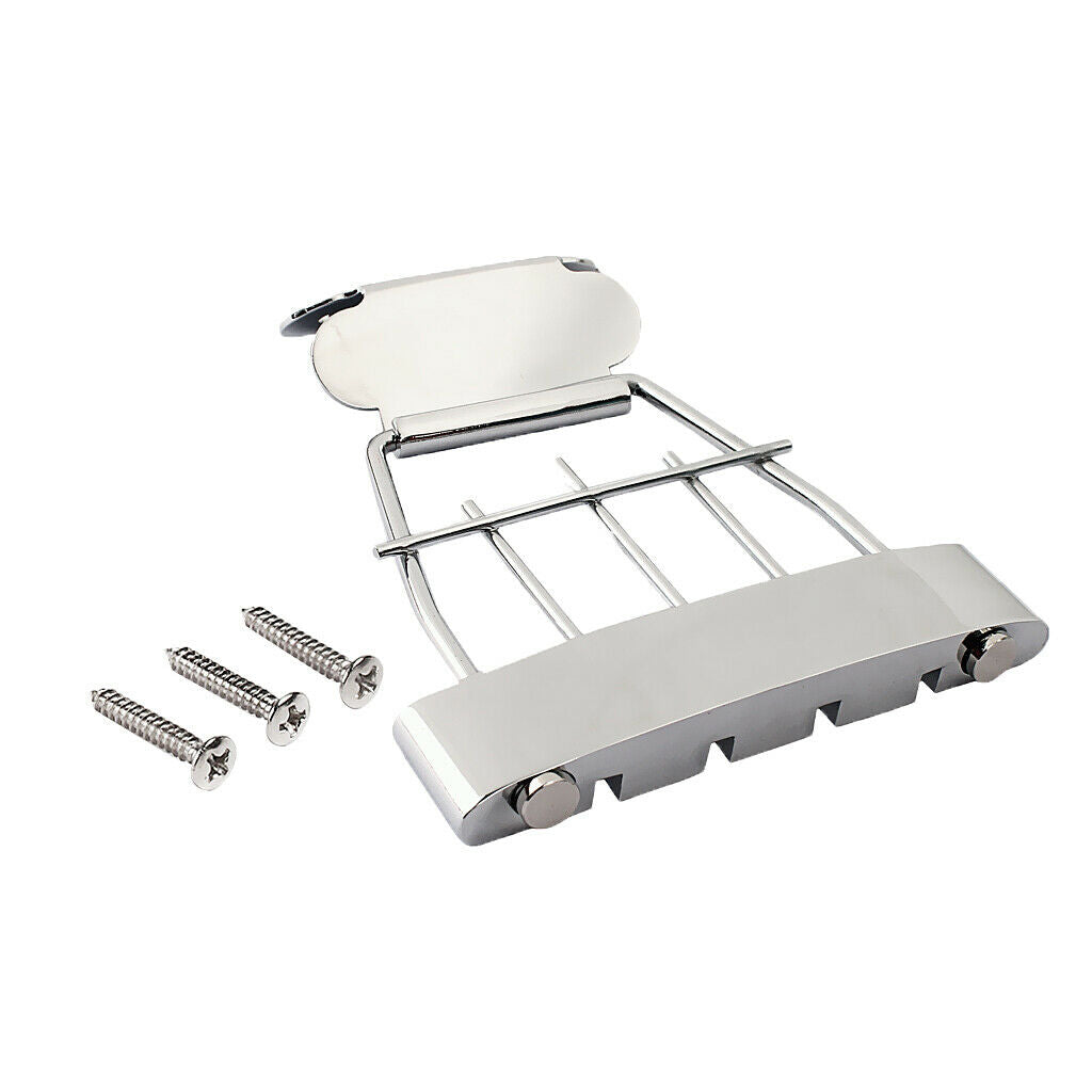 Zinc Alloy 4 String Trapeze Tailpiece with Screws for Archtop Jazz Bass Guitar