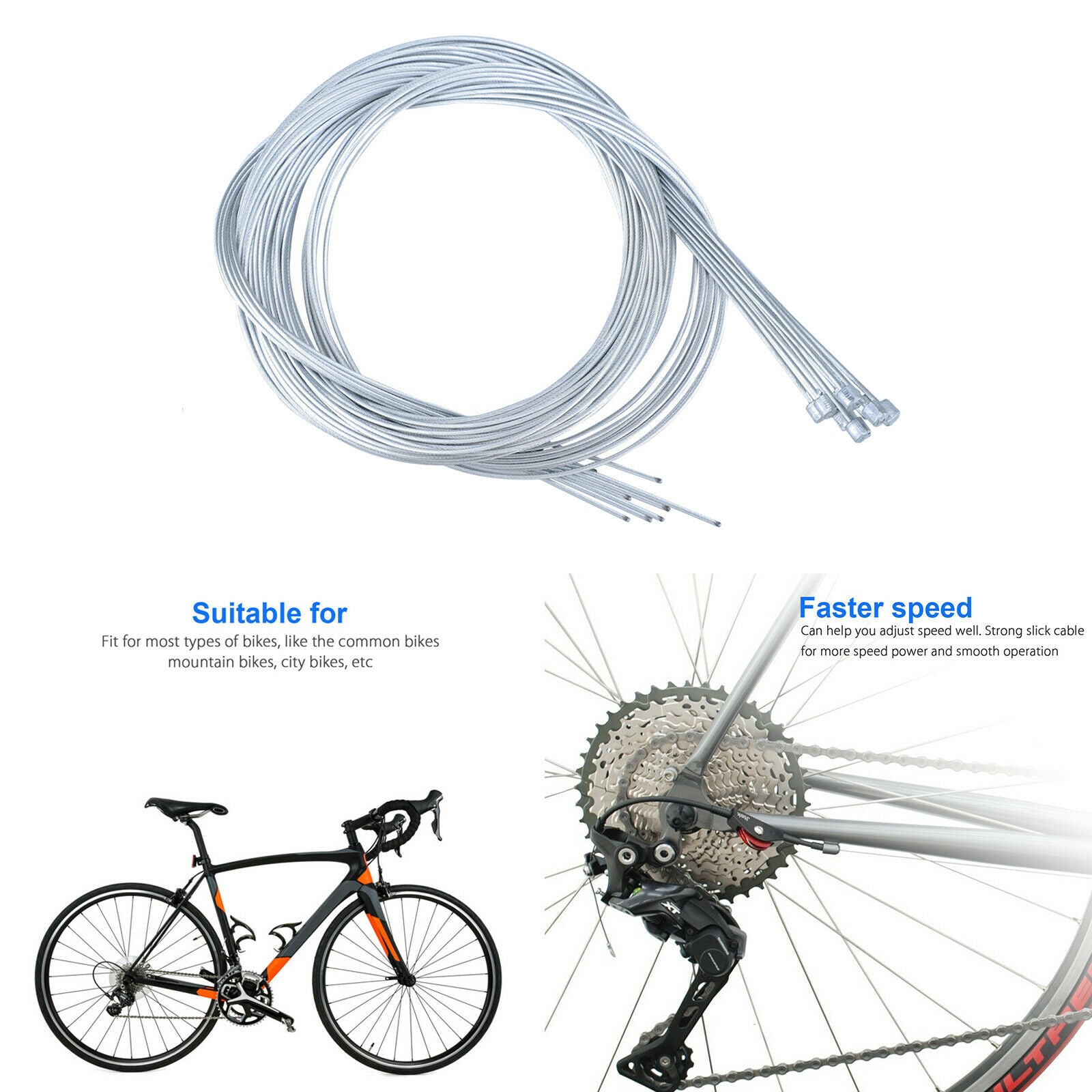 10x Bike Road Bicycles Shift Shifter Derailleur Gear Rear Inner Cable Wire 6.6ft