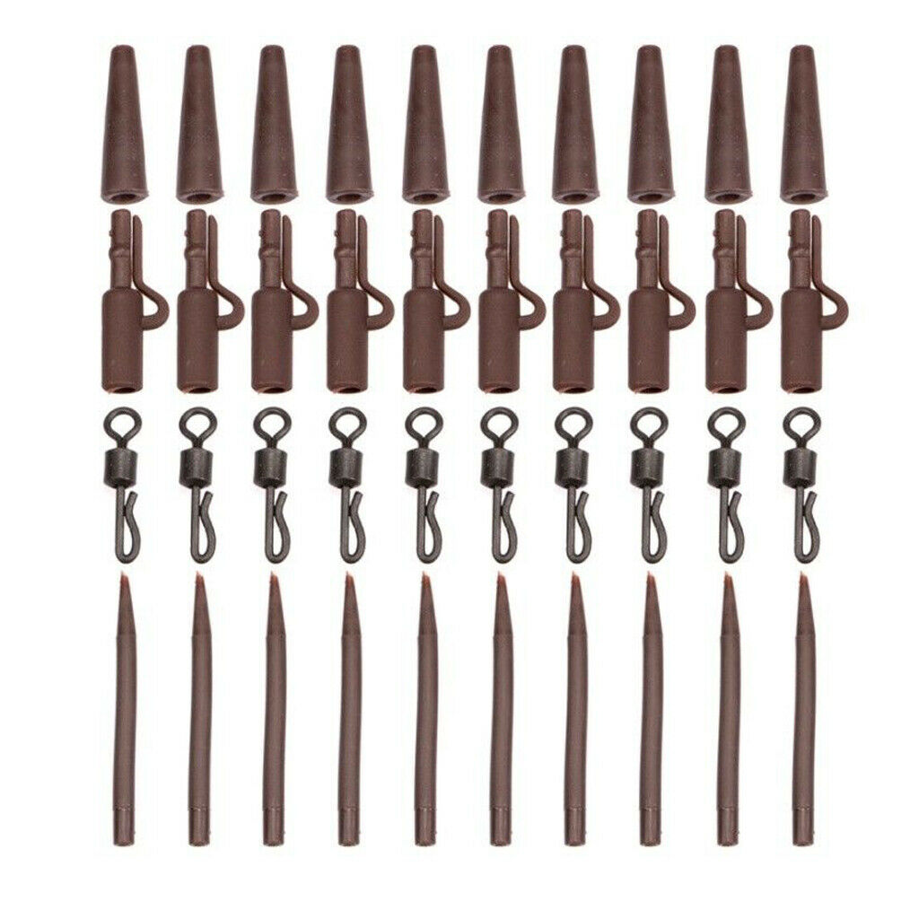 40pcs Safety  Carp Sleeves Quick Change Swivels Fishing Accessory