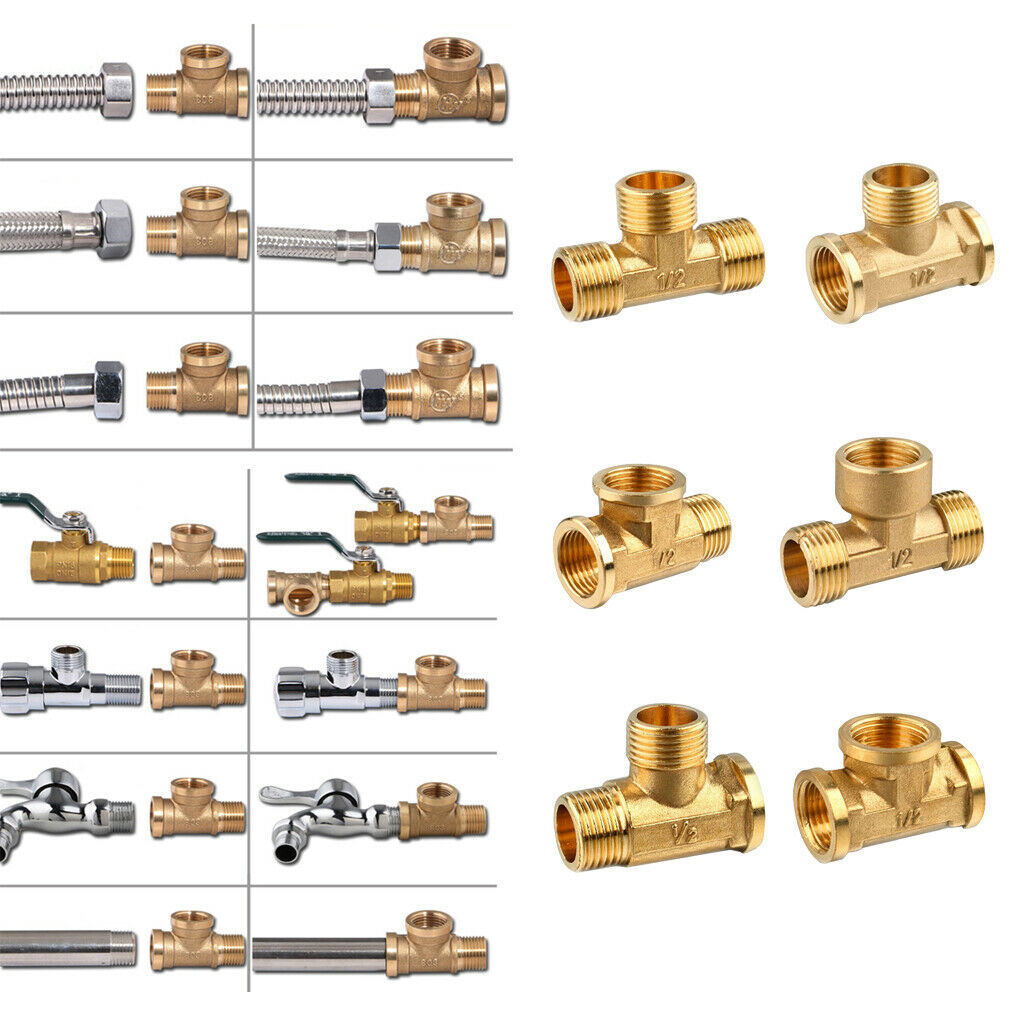 Anti-Burst Forged Brass Tube T-Junction Tee Fittings Male And Female 1/2